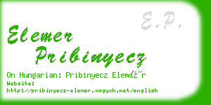 elemer pribinyecz business card